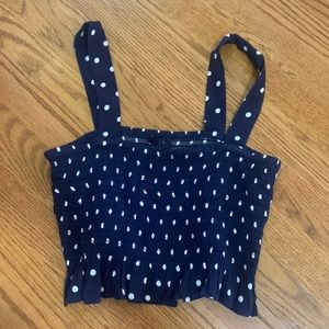 american eagle polka dotted crop top. size small!